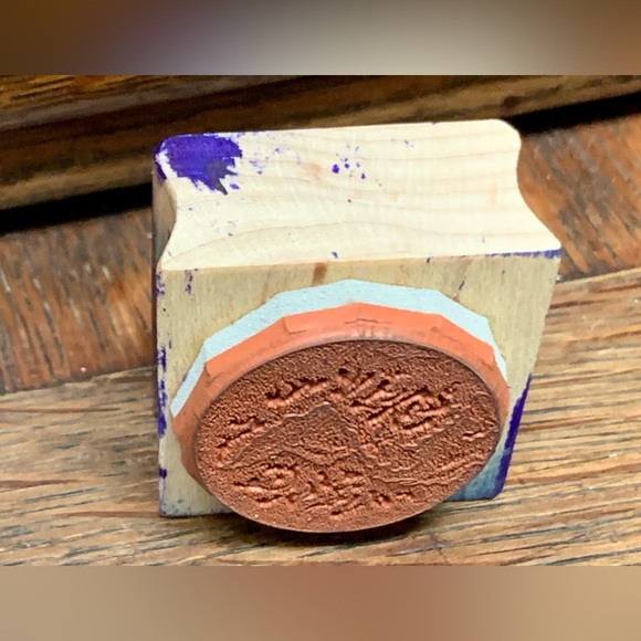 1988 Vintage Hero Arts PLANET EARTH Wooden Block Rubber Ink Stamp - Picture 5 of 12